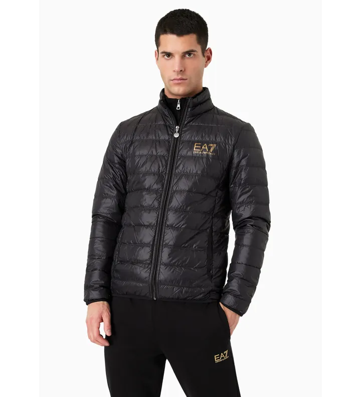 EA7 para hombre. 8NPB23_PNGPZ Abrigo de plumas negro (L), Casual, Poliamida