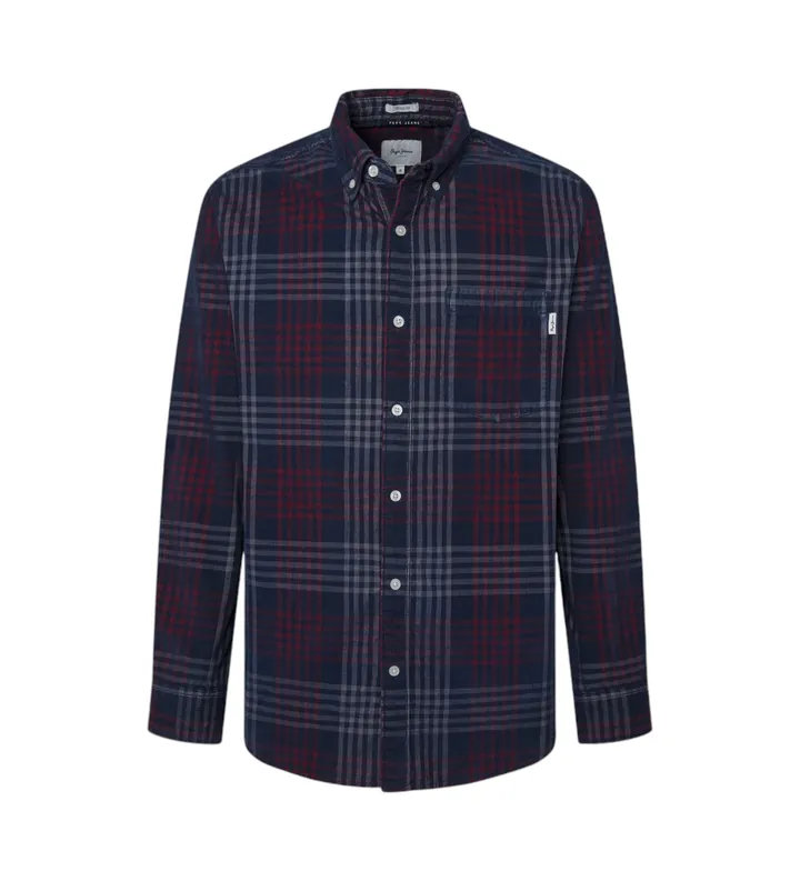 Pepe Jeans para hombre. PM308726 Camisa de pana Marcus marino (L), Casual, Algodón, Manga larga