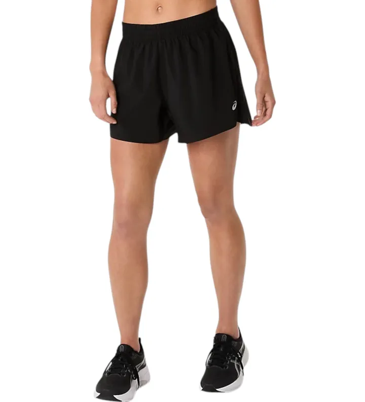 Asics para mujer. 2012D168 Short Core 4in negro (XS), Deportivo, Sintético, Multideporte, Sostenible