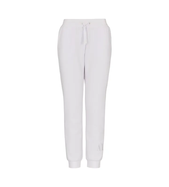 A|X Armani Exchange para mujer. XW000828AF13397U0002 Pantalón jogger con logo blanco (L), Casual, Viscosa