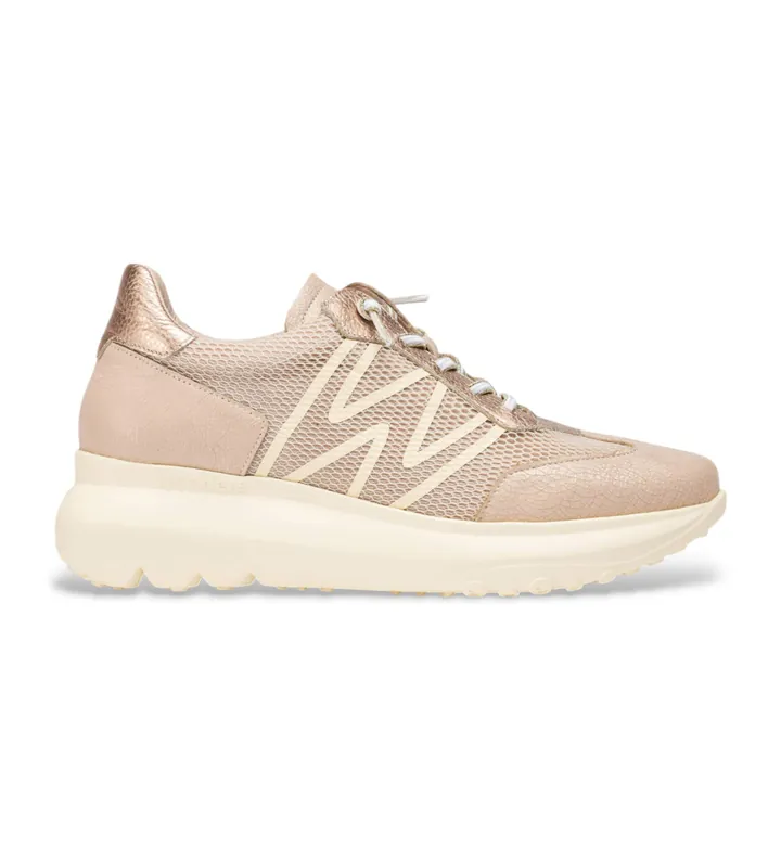Wonders para mujer. A-4001 Zapatillas Azure nude (36), Piel, 3 a 5cm, Cordones, Casual
