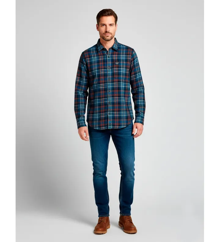 Superdry para hombre. M4011047A Camisa Lumberjack marino (S), Casual, Algodón, Manga larga