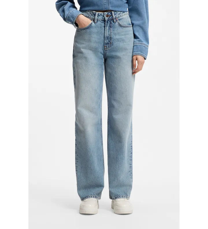 HUGO para mujer. 50556481 Jeans de pernera ancha azul (26/34), Casual, Denim