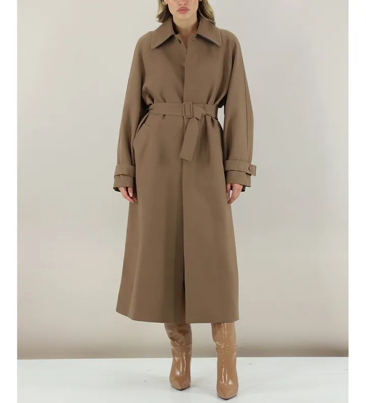 Semicouture para mujer. Y5WI14 Chaqueta Trench Breatrix sand (40), Beige, Casual, Poliéster