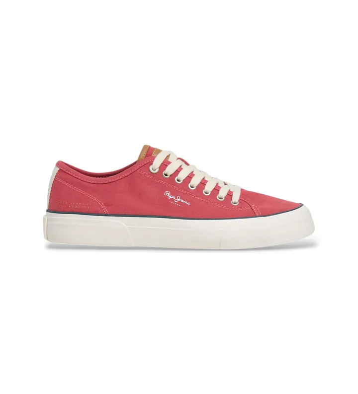 Pepe Jeans para hombre. PMS300016 Zapatillas Taylor Match rojo (40), Plano, Cordones, Casual