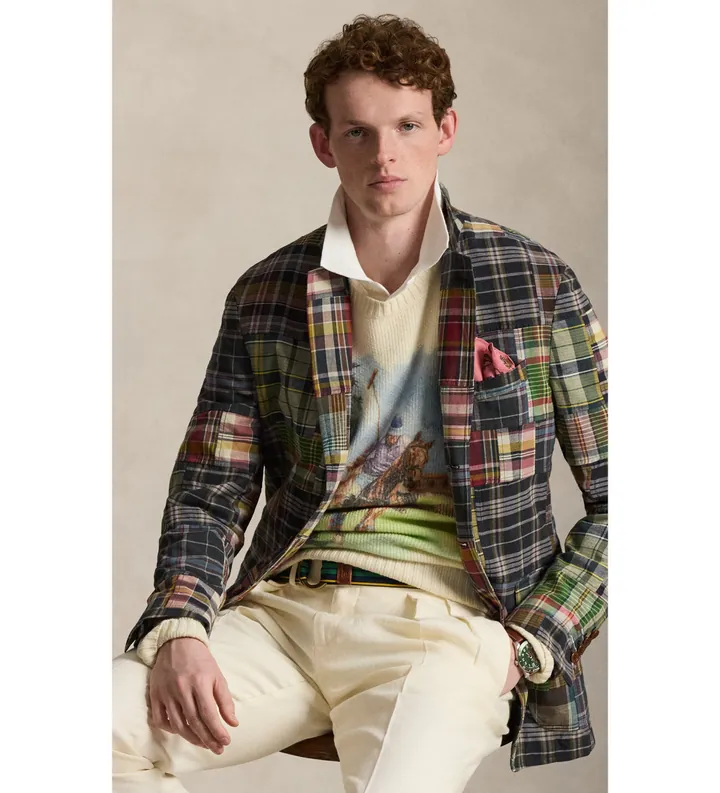 Polo Ralph Lauren para hombre. 710B24337001 Jersey de cachemira Dibujo beige (L), Casual
