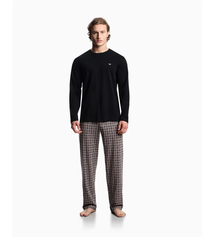 Emporio Armani para hombre. EM000611_AF18885 Pijama Pattern Mix negro (L), Homewear, Algodón, Manga larga