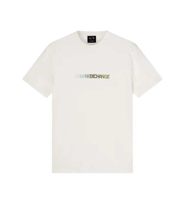 A|X Armani Exchange para hombre. XM002785AF10358U0009 Camiseta logo blanco (L), Casual, Algodón, Manga corta
