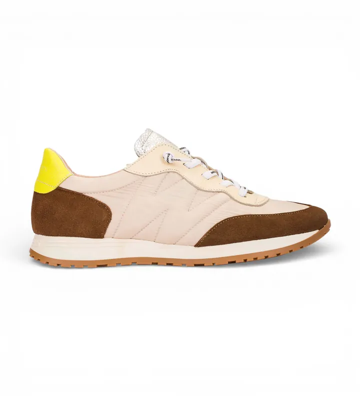 Wonders para mujer. A-4802 Zapatillas de Piel Towanda02 beige (36), Plano, Cordones, Casual