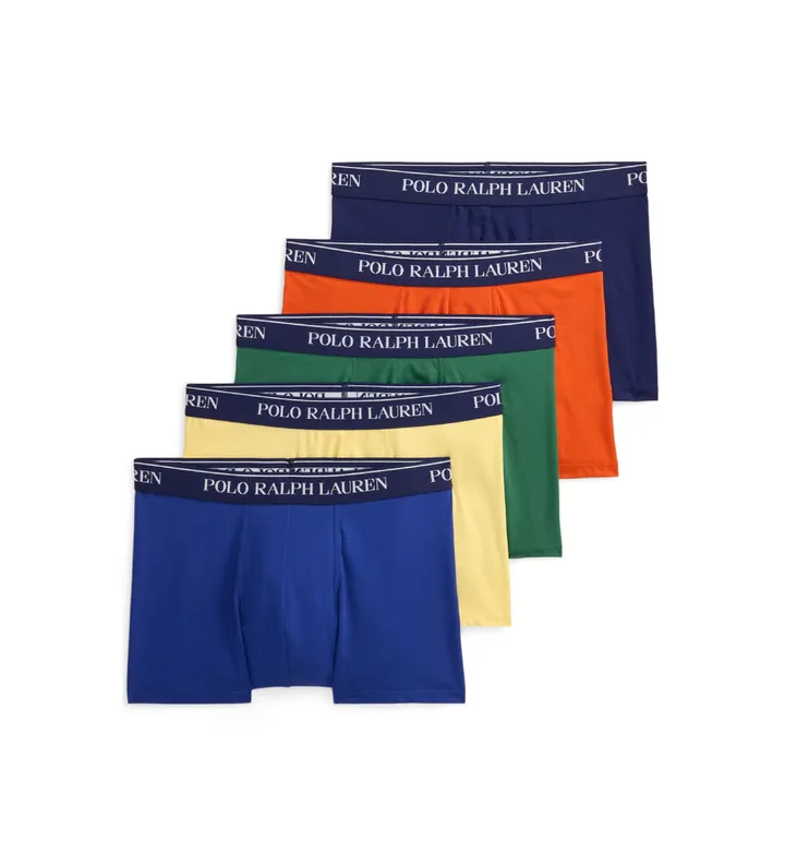 Polo Ralph Lauren para hombre. 714864292029 Set 5 bóxers clásicos de algodón elástico multicolor (L), Homewear