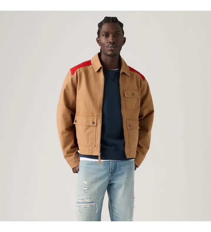 Levi's para hombre. 007RZ-0000 Chaqueta Newell Utility marrón (L), Casual, Algodón