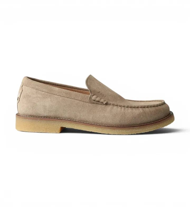 BOSS para hombre. 50568752 Mocasines de piel Kope beige medio (40), Plano, Ninguno, Casual