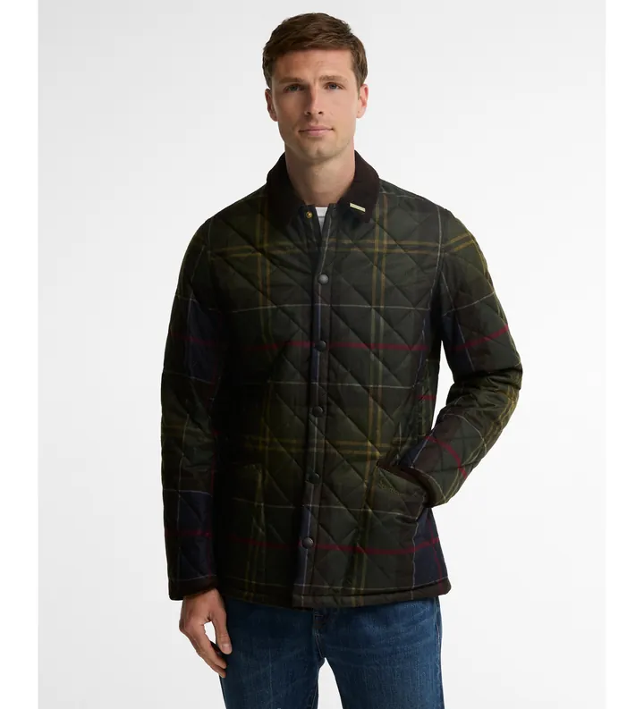 Barbour para hombre. MQU1909 Chaqueta acolchada Liddesdale verde (L), Casual, Multicolor, Poliéster