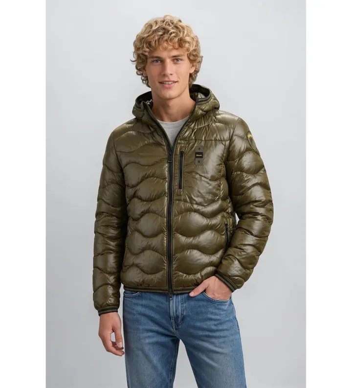 Blauer para hombre. 26WBLUC03064 Chaqueta acolchada Wave verde oliva (L), Casual, Poliamida
