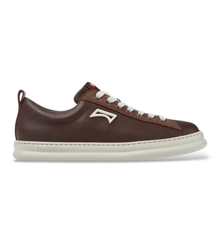 Camper para hombre. K101052-015 Zapatillas de piel Runner Four marrón (39), Plano, Cordones, Casual
