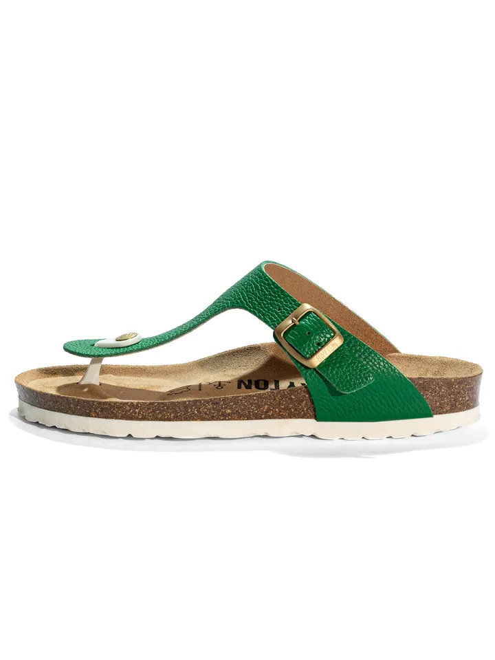 Bayton Sandalias de dedo 'Mercure'  oro / verde / blanco