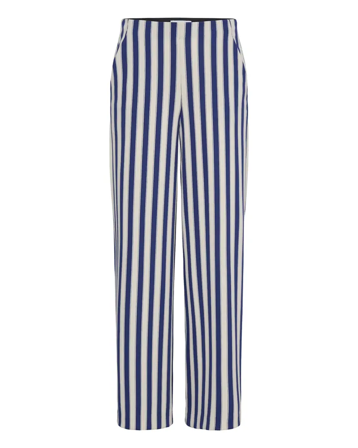 ICHI Pantalón 'Kate' azul / blanco