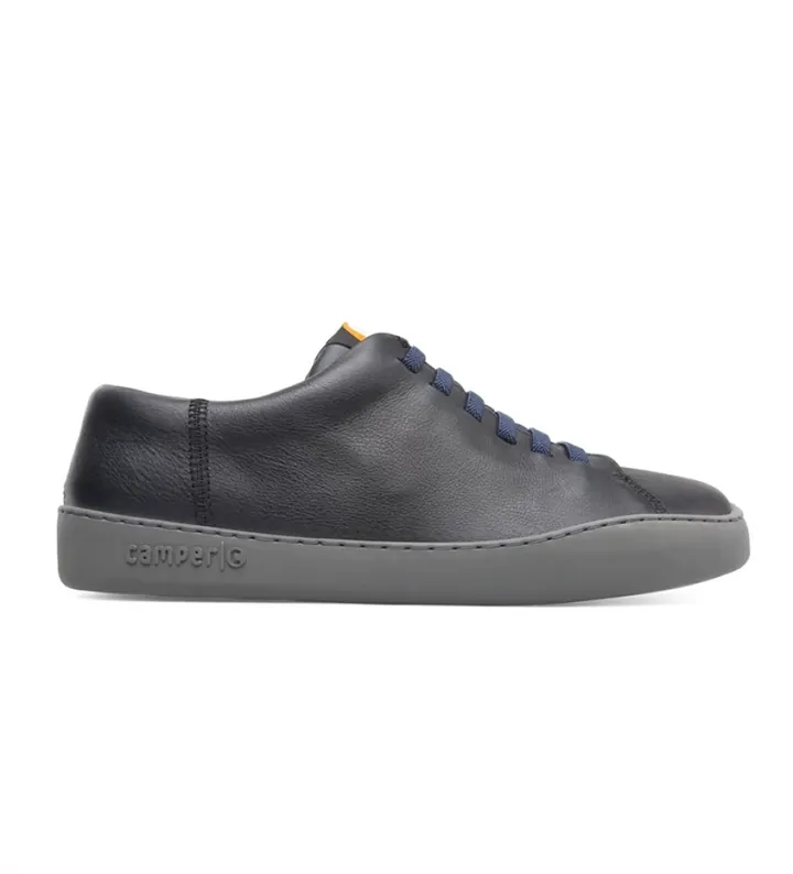 Camper para hombre. K100479-001 Zapatillas de piel Peu Touring negro (39), Plano, Cordones, Casual