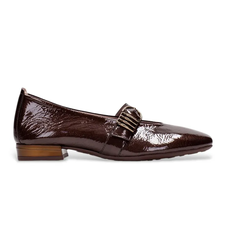 Hispanitas para mujer. HI265098 Zapatos de Piel Oslo marrón (36), Plano, Hebilla, Casual