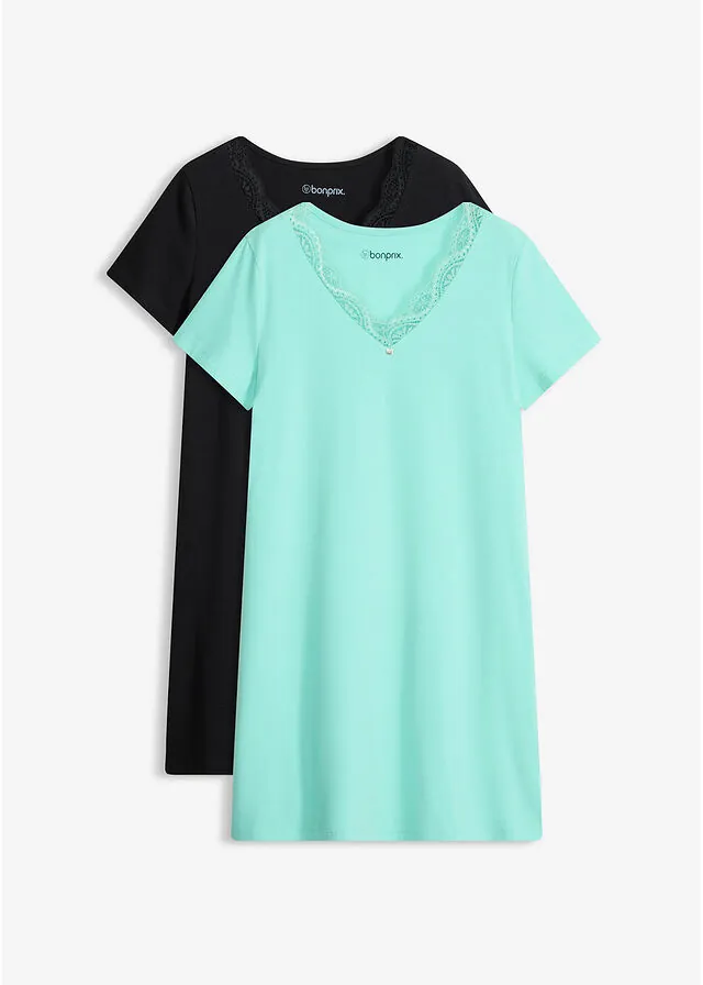 Camisón con encaje fino (2 unidades)