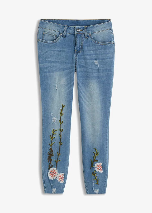 Vaqueros skinny, low waist, cropped
