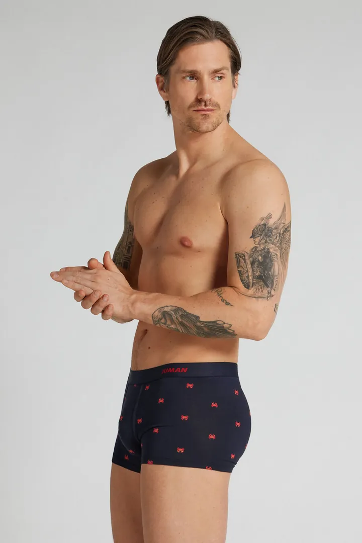 Intimissimi Bóxer Algodón Superior Estampado Cangrejo Hombre Azul Tamaño 38