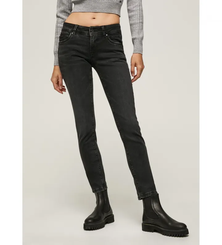 Pepe Jeans para mujer. PL204165VS1 Jeans New Brooke Negro (29/32), Casual, Algodón Orgánico, Sostenible