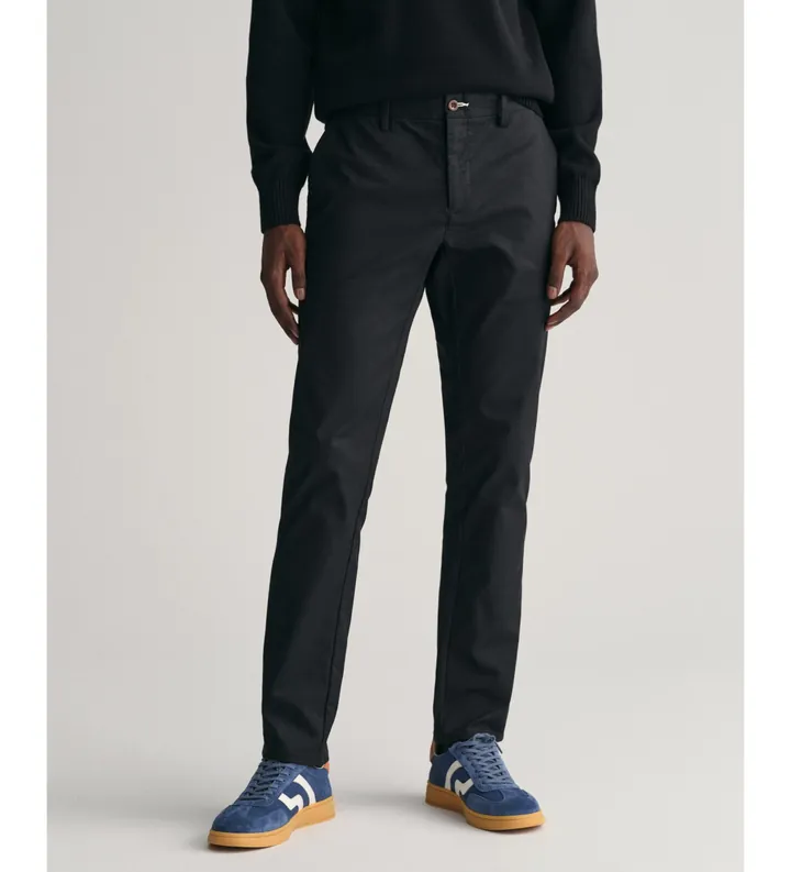 Gant para hombre. 1505220 Pantalón Chinos de corte slim Tech Prep negro (29/34), Casual, Algodón