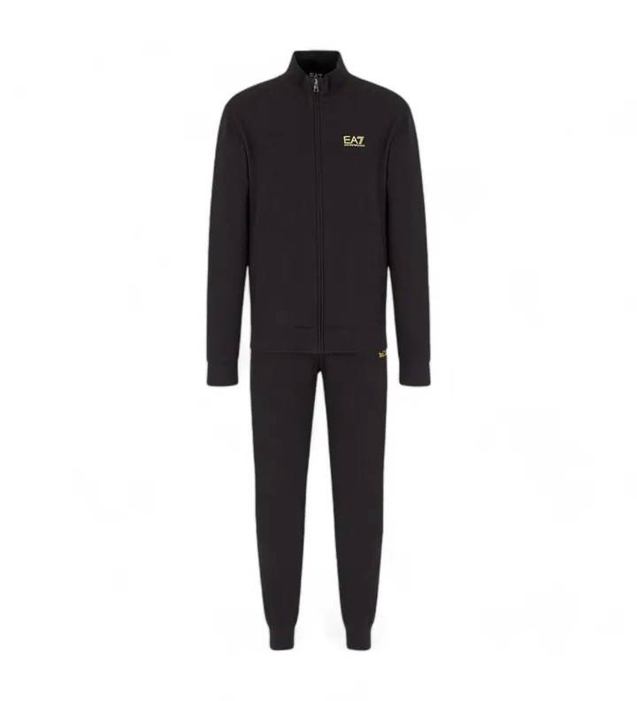 EA7 para hombre. 8NPV60_PJVRZ Chándal Track negro (L), Casual, Algodón, Multideporte, Manga larga