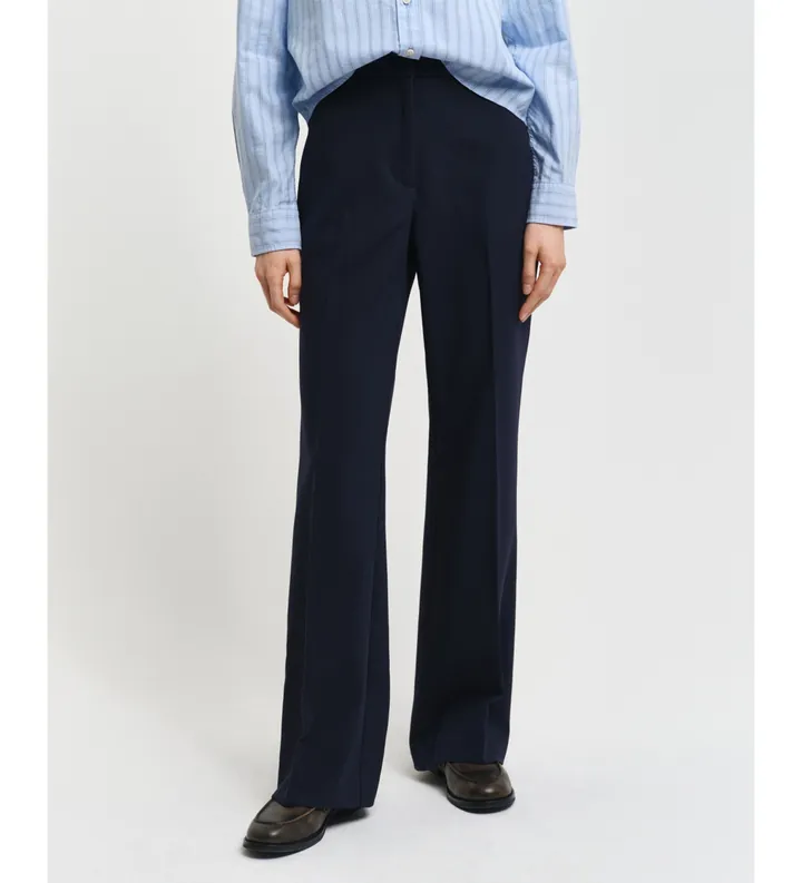 Gant para mujer. 4150334 Pantalón de vestir Slim Fit acampanado marino (34), Casual, Poliéster