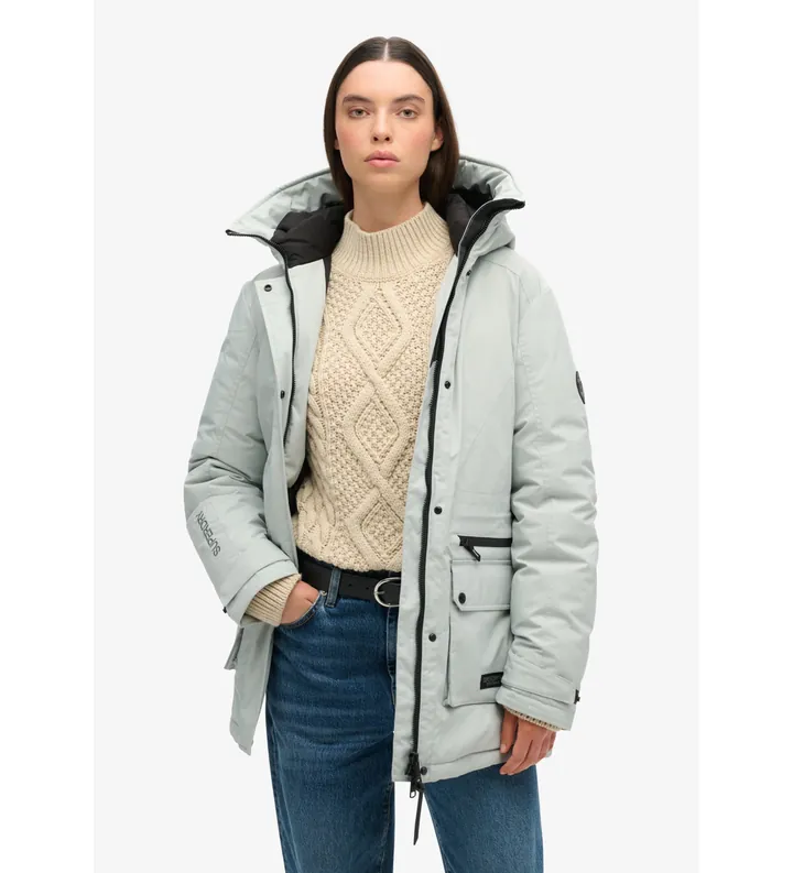 Superdry para mujer. W5011732A Parka acolchada de ciudad
gris (L), Casual, Sintético