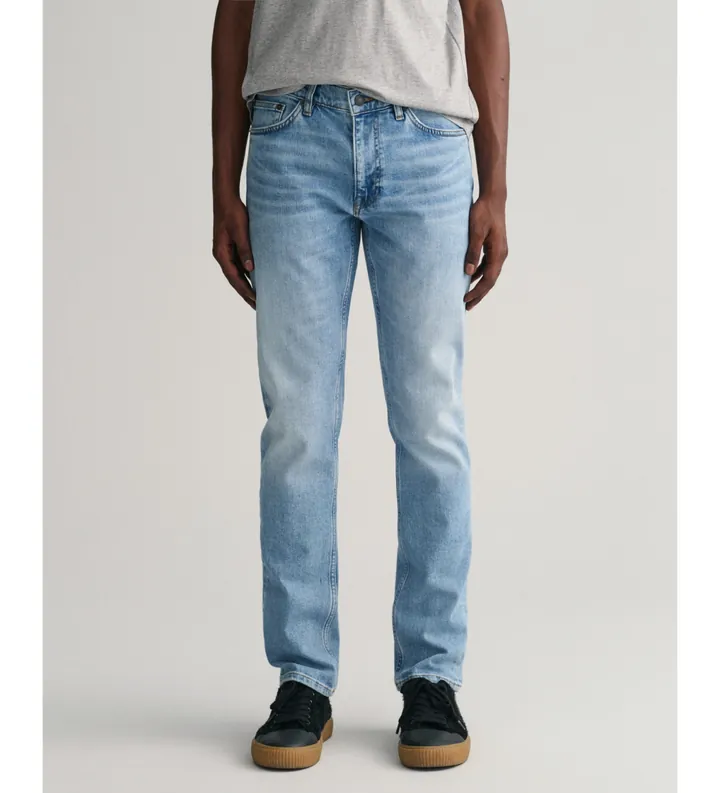 Gant para hombre. 1000260 Jeans Slim Fit azul (40/32), Casual, Algodón, Denim, Sostenible