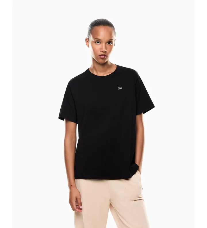 EA7 para mujer. 7W000455_AF10373 Camiseta con cuello redondo negro (3XL), Casual, Algodón, Manga corta