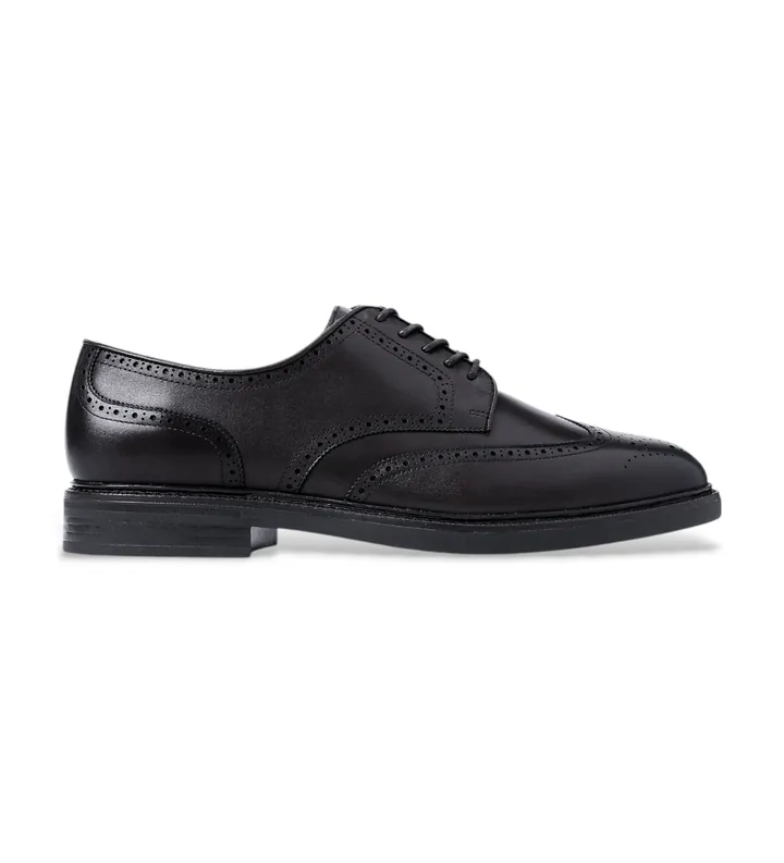 Polo Ralph Lauren para hombre. 803955640002 Mocasines de piel Asher negro (40), Plano, Cordones, Casual, Clásico