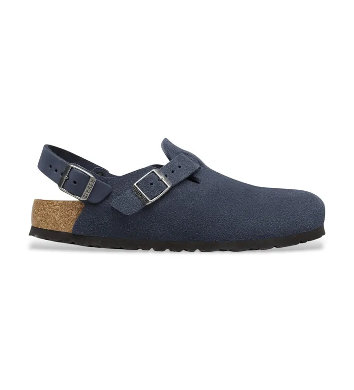 Birkenstock para hombre. 1030644 Zuecos de Piel Tokio (Ajuste Regular) marino (44), Plano, Hebilla, Casual