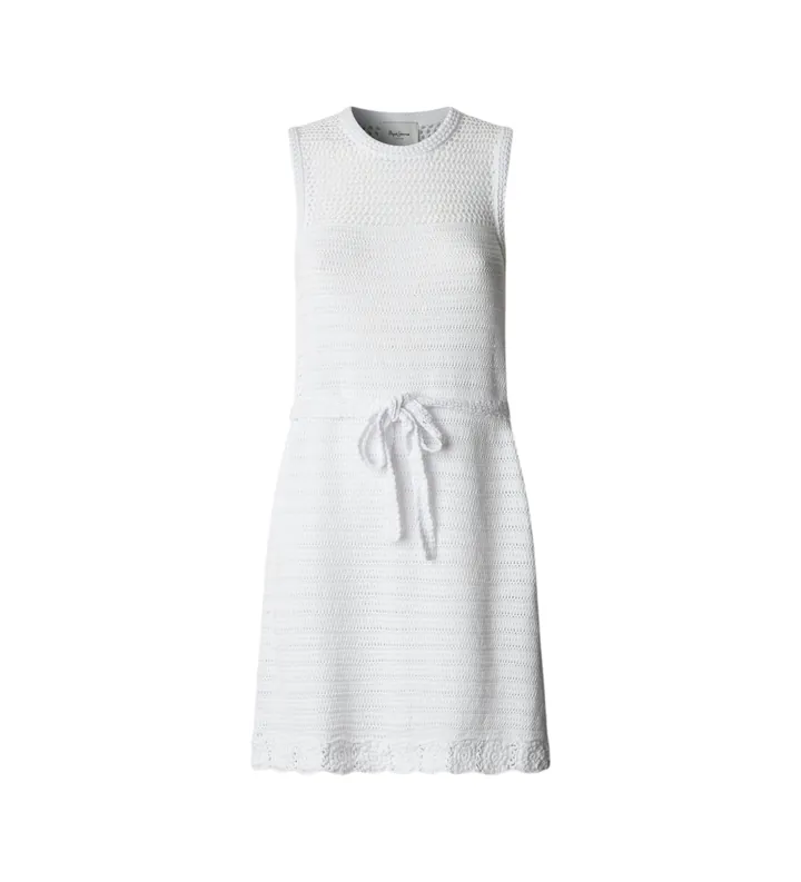 Pepe Jeans para mujer. PL9537809 Vestido Kinah blanco (L), Casual, Algodón, Sin mangas / Tirantes