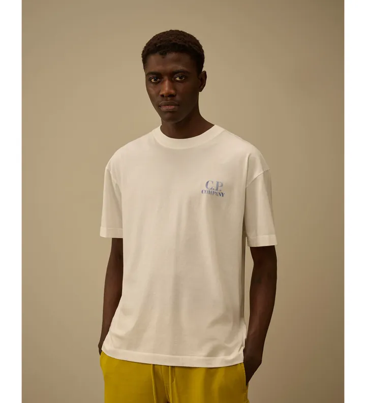 C.P. Company para hombre. 20CMTS143A110579W Camiseta Comfort blanco roto (L), Casual, Algodón, Manga corta