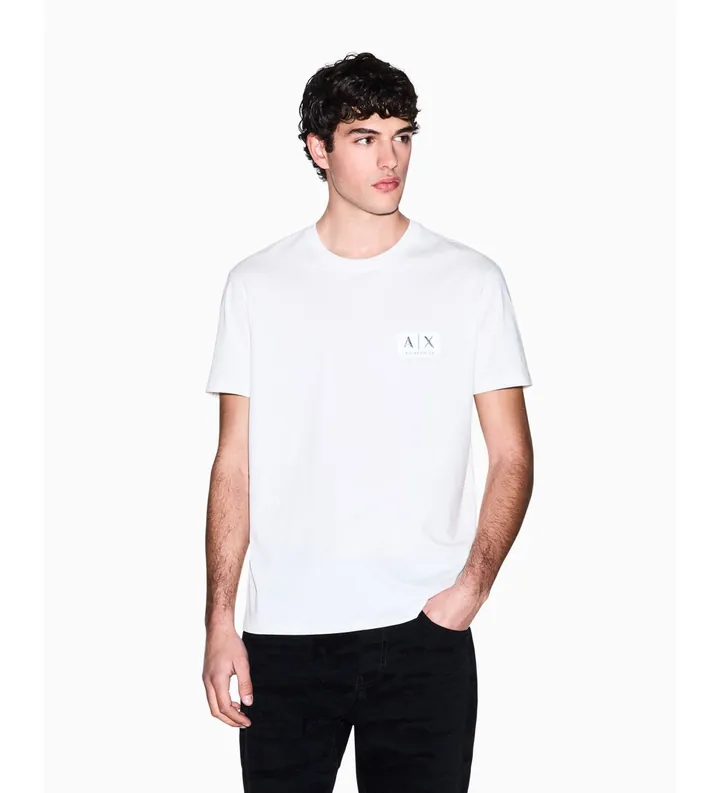 A|X Armani Exchange para hombre. XM002178AF12308U0009 Camiseta de algodón blanco (L), Casual, Manga corta