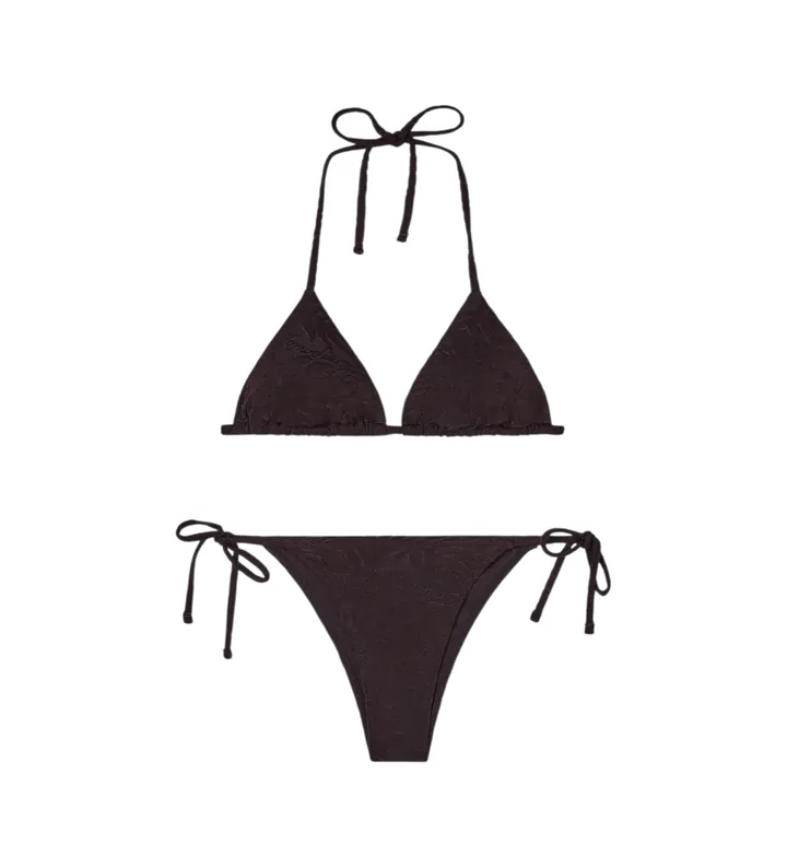 Emporio Armani para mujer. EW000786_AF20241 Bikini Jacquard Pattern marrón (L), Beachwear, Poliéster