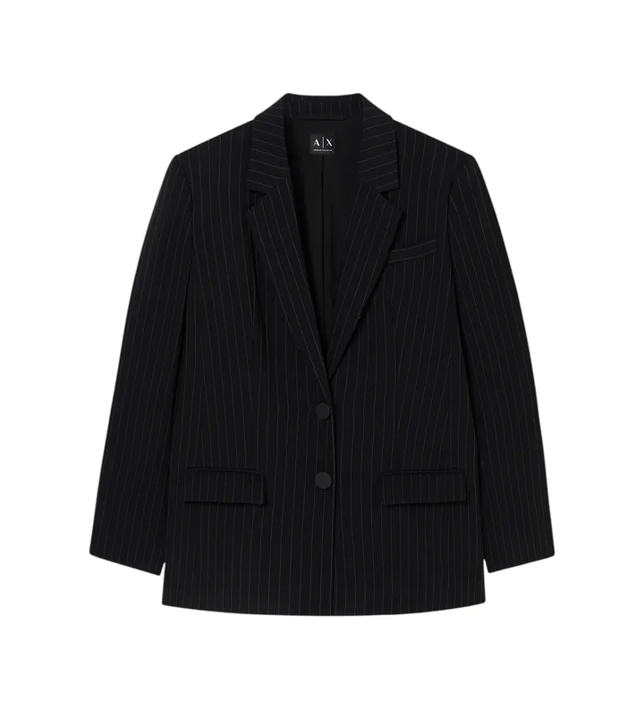 A|X Armani Exchange para mujer. XW001790AF19011MC156 Americana Monocromo negro (L), Casual, Clásico, Poliéster