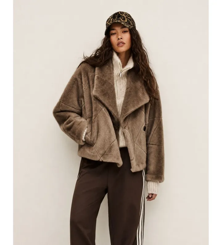 BA&SH para mujer. 1H25PINI Abrigo Pinie taupe (36), Casual, Poliéster