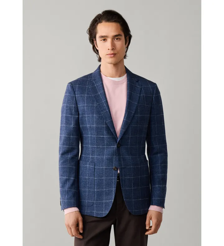 Hackett London para hombre. HM4400233 Chaqueta Cott Mel azul (38/32), Casual, Algodón, Clásico