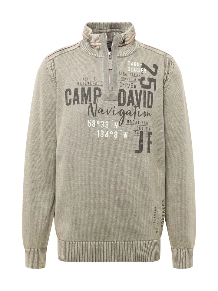 CAMP DAVID Jersey gris / caqui / negro