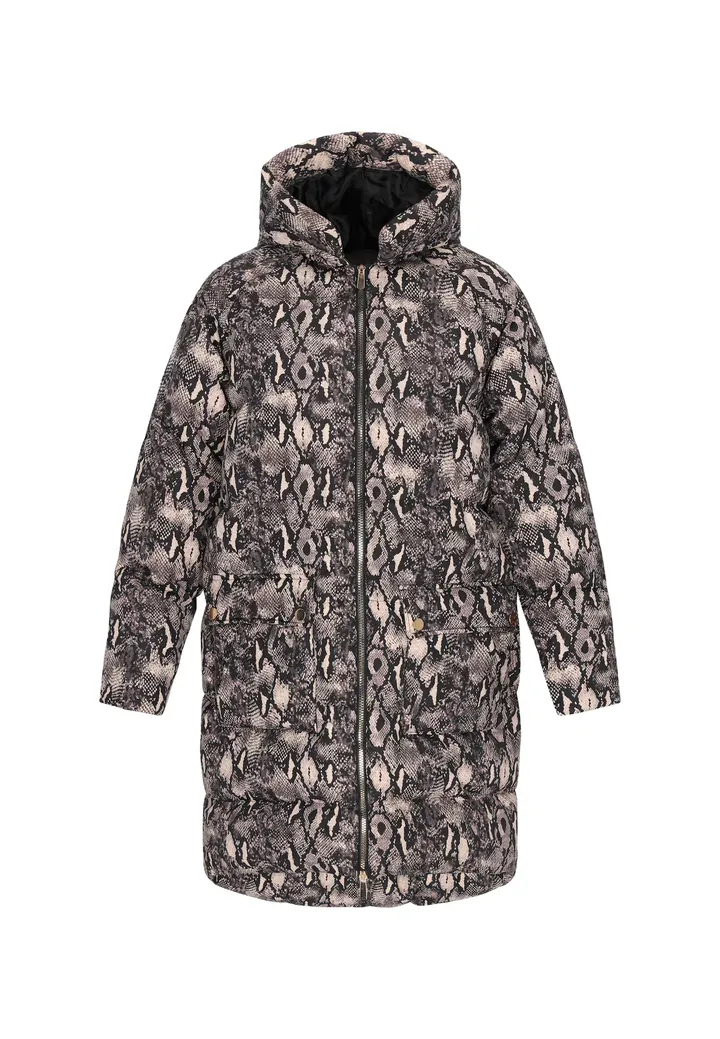 faina Abrigo de entretiempo beige / negro