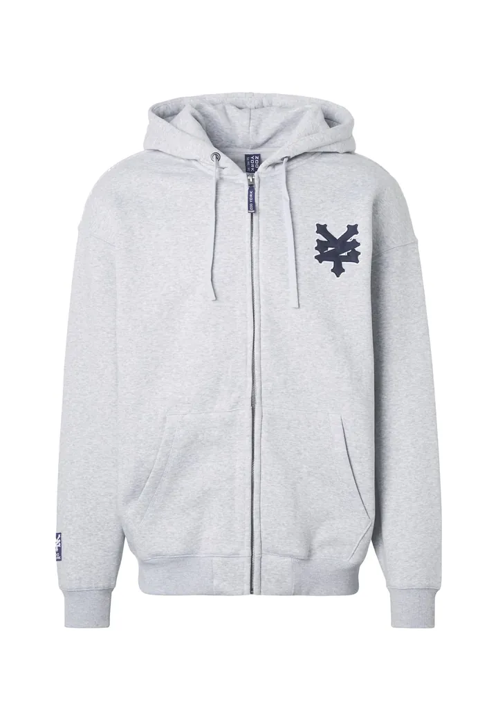 ZOO YORK Sudadera con cremallera 'Unbreakable'  navy / gris