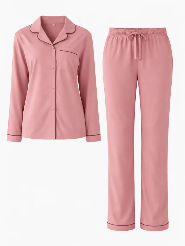 LEAFLETIC Pijama 'Leafletic Women’s Nightwear Long set' altrosa