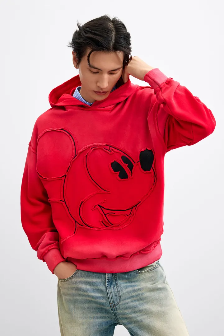 Desigual, Sudadera bordado Mickey™, Hombre, Algodon, Rojo, L