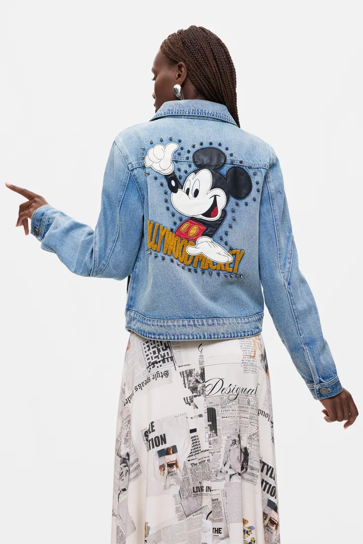Desigual, Chaqueta Mickey™ Estampada, Mujer, Algodon, Azul, L