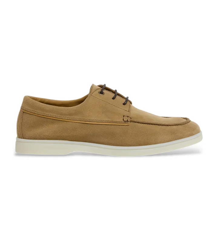 Hackett London para hombre. HMS21472 Zapatos de piel Martin Boat marón (40), Marrón, Plano, Ninguno, Casual