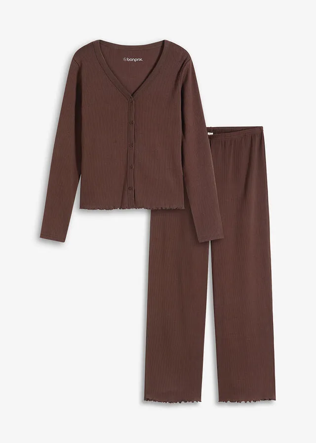 Pijama de canalé con botones